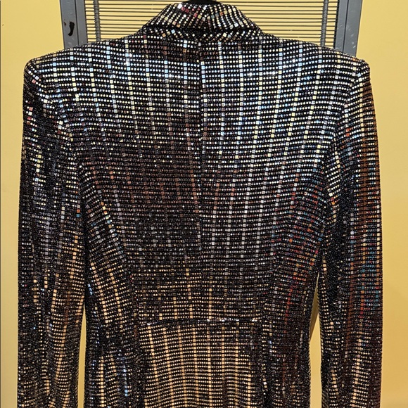 Zara Silver Sequin Blazer - Picture 4 of 12